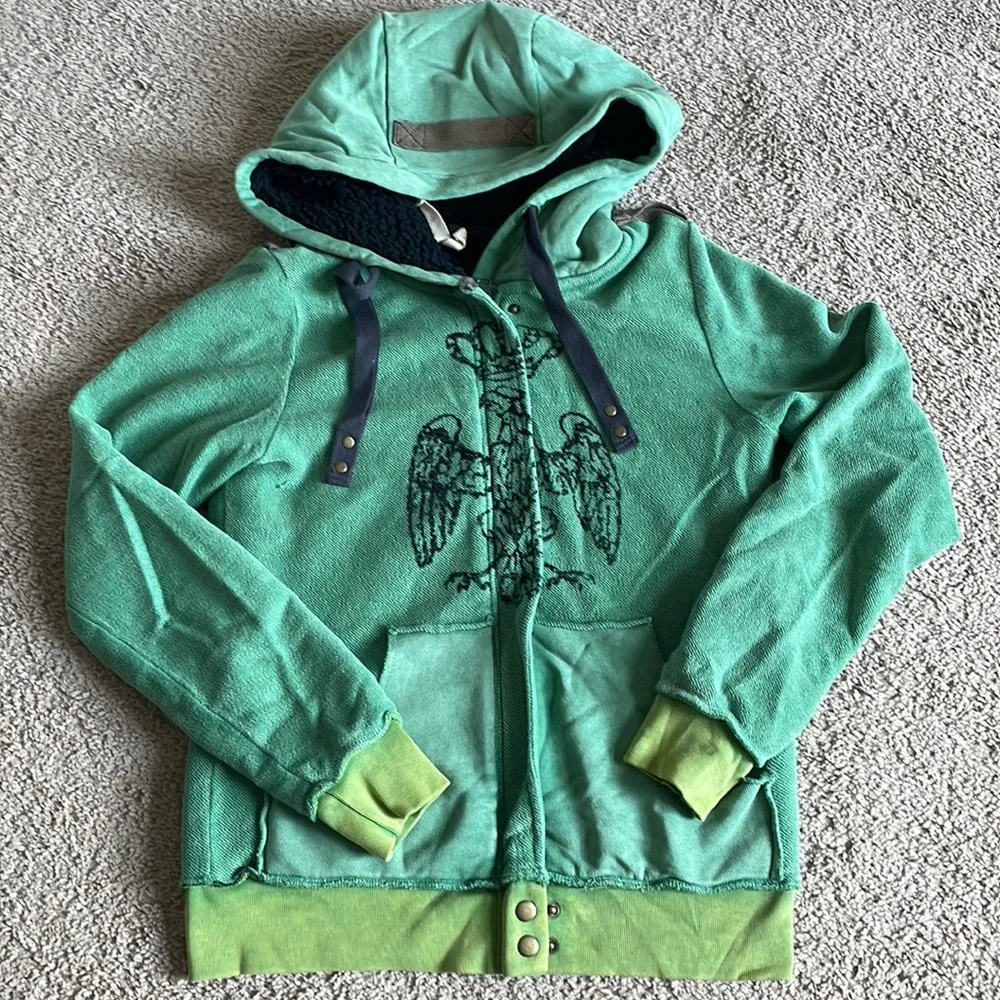 Free People We the Free Green Crest Hoodie RARE - Picture 1 of 11